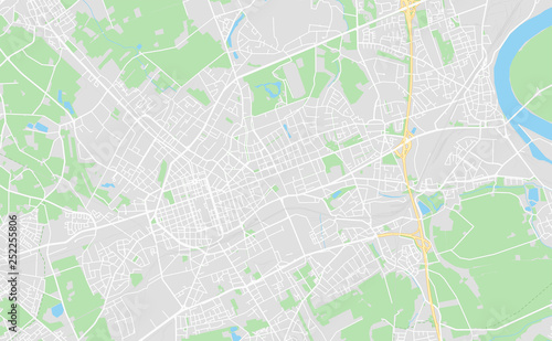 Krefeld, Germany downtown street map