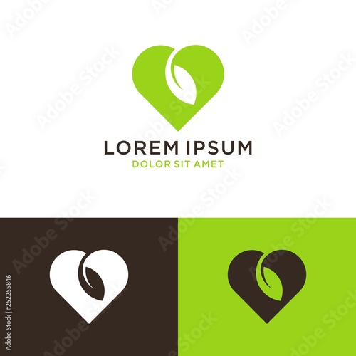 love leaf logo design