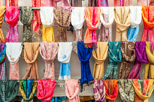 Plenty of colorful scarfs in the shop © eunikas