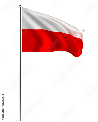 Obraz na płótnie Waving flag of europe country on a silver pole w salonie