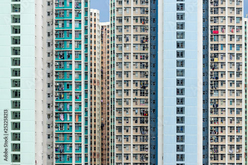 Hong Kong Real estate building facade © leungchopan