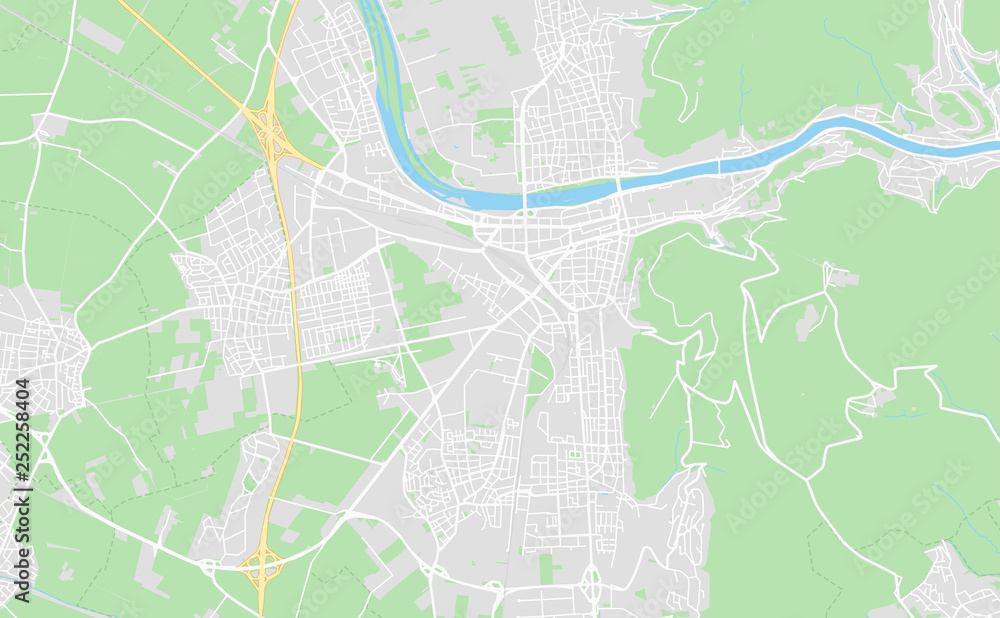 Heidelberg, Germany downtown street map