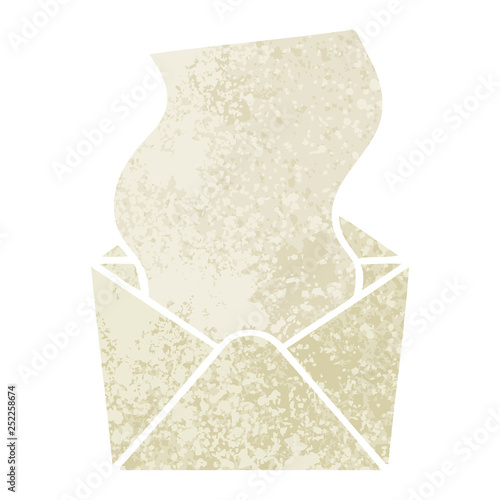 quirky retro illustration style cartoon letter and envelope