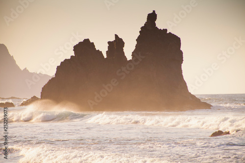 Tenerife coast  - sunny warm vacations wild beach on the north  -  El Draguillo photo