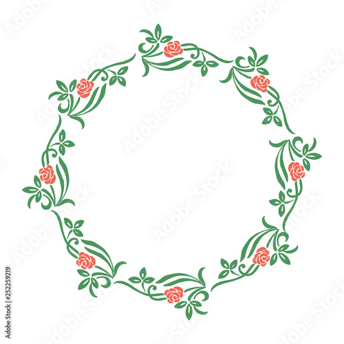 Vector illustration green leaf wreath frames for greeting card hand drawn