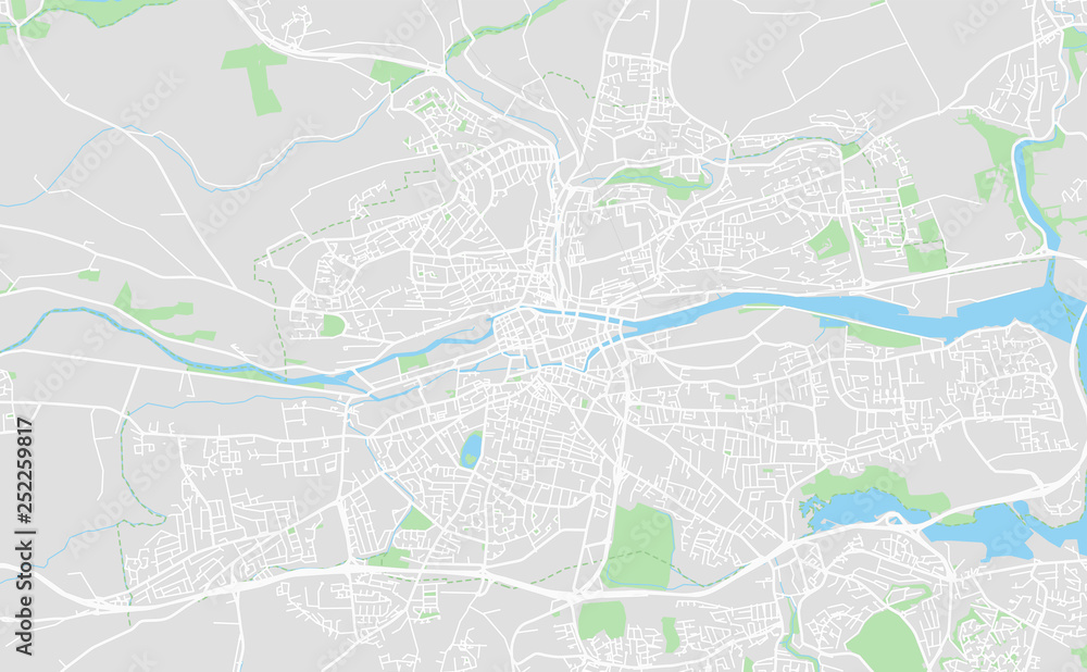 Cork, Ireland downtown street map