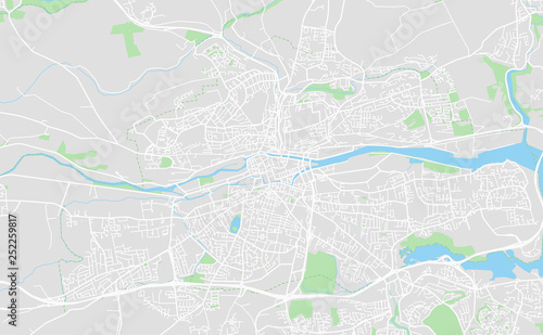 Cork  Ireland downtown street map