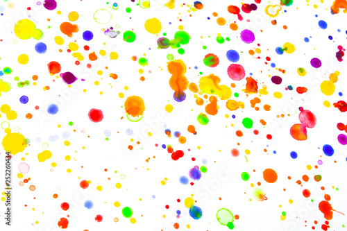 Fototapeta Naklejka Na Ścianę i Meble -  Watercolour Coloured Paint Drips Splatters and spots for Background