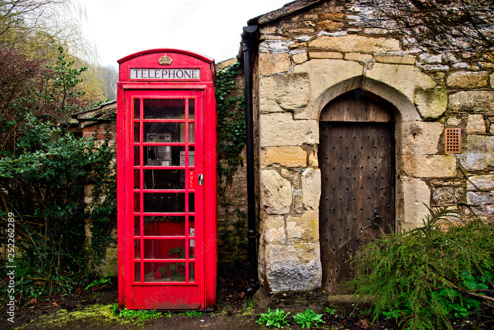 Telephone booth in the English Countryside, Castle Combe Telephone booth in the English Countryside, Castle Combe