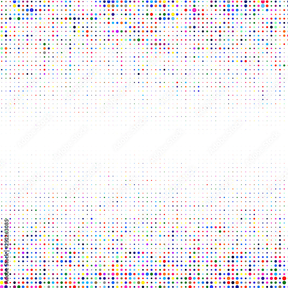 Bright colorful  dots on a white background