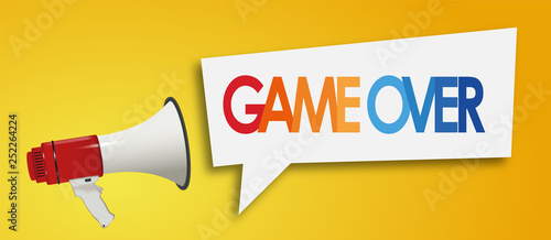 game over word and megaphone