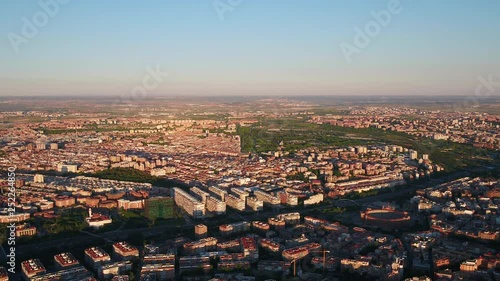 Aerial Spain Madrid June 2018 Sunny Day 30mm 4K Inspire 2 Prores  Aerial video of downtown Madrid in Spain on a beautiful sunny day. photo