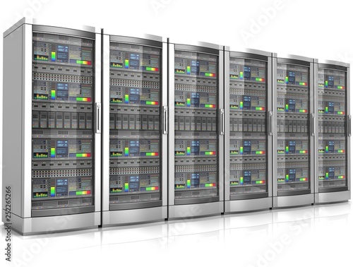 network workstation servers 3d illustration