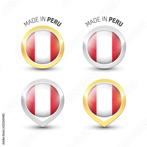 Made in Peru - Round labels with flags Free Download Made in Peru - Round labels with flags - GFXLoad