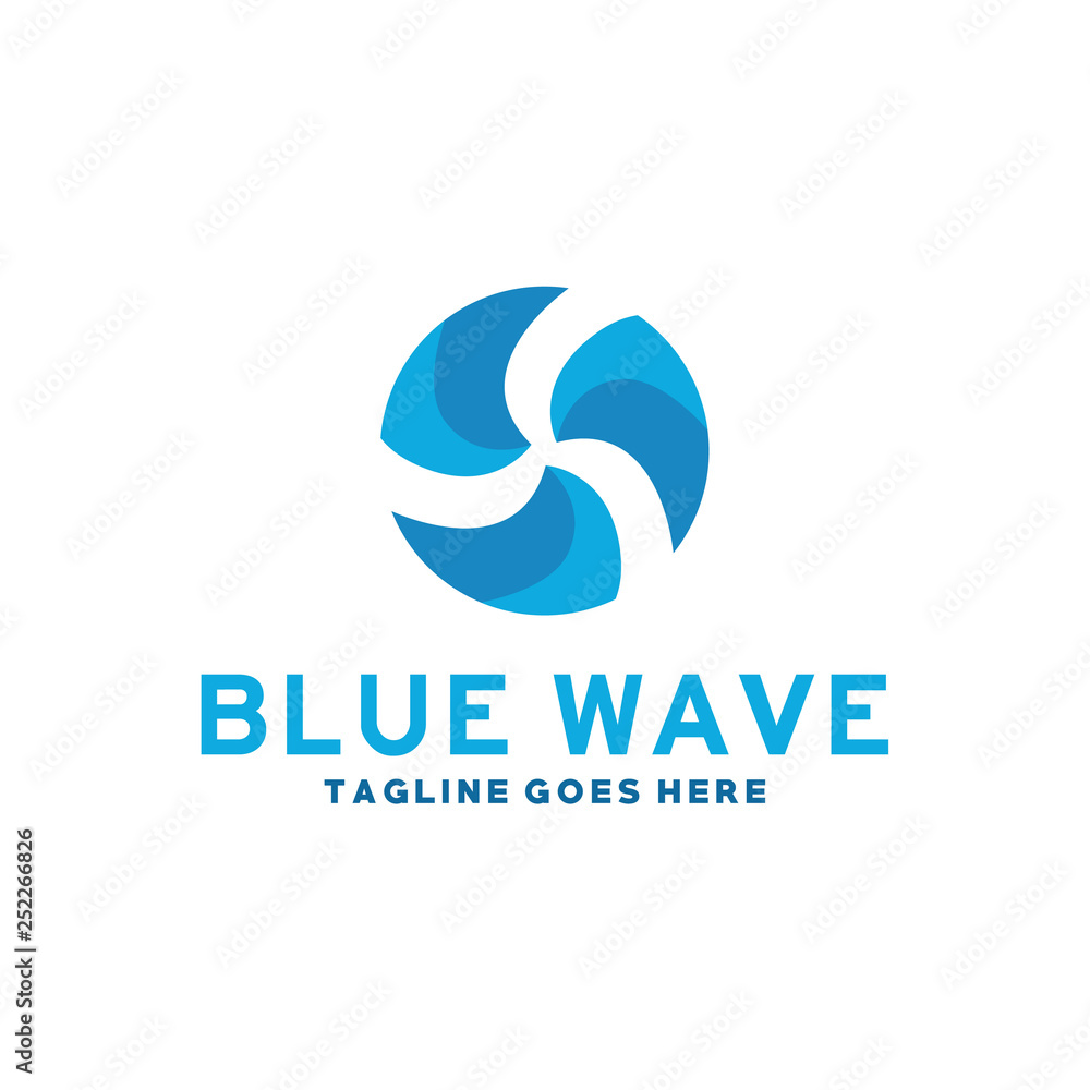 Fototapeta premium Blue Wave Color Symbol Logo Design