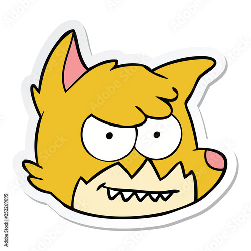 sticker of a cartoon fox face