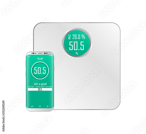Smart weights. Realistic weight. Bluetooth connection of scales with a smartphone.