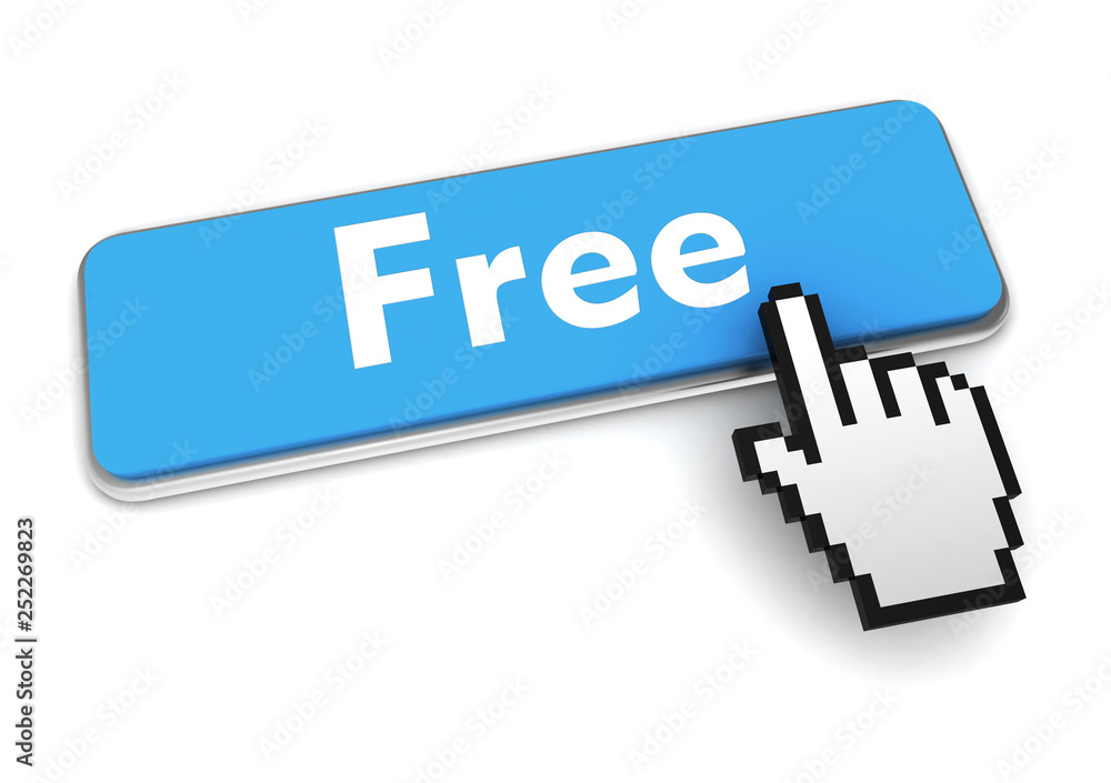 free push button concept 3d illustration free push button concept 3d illustration