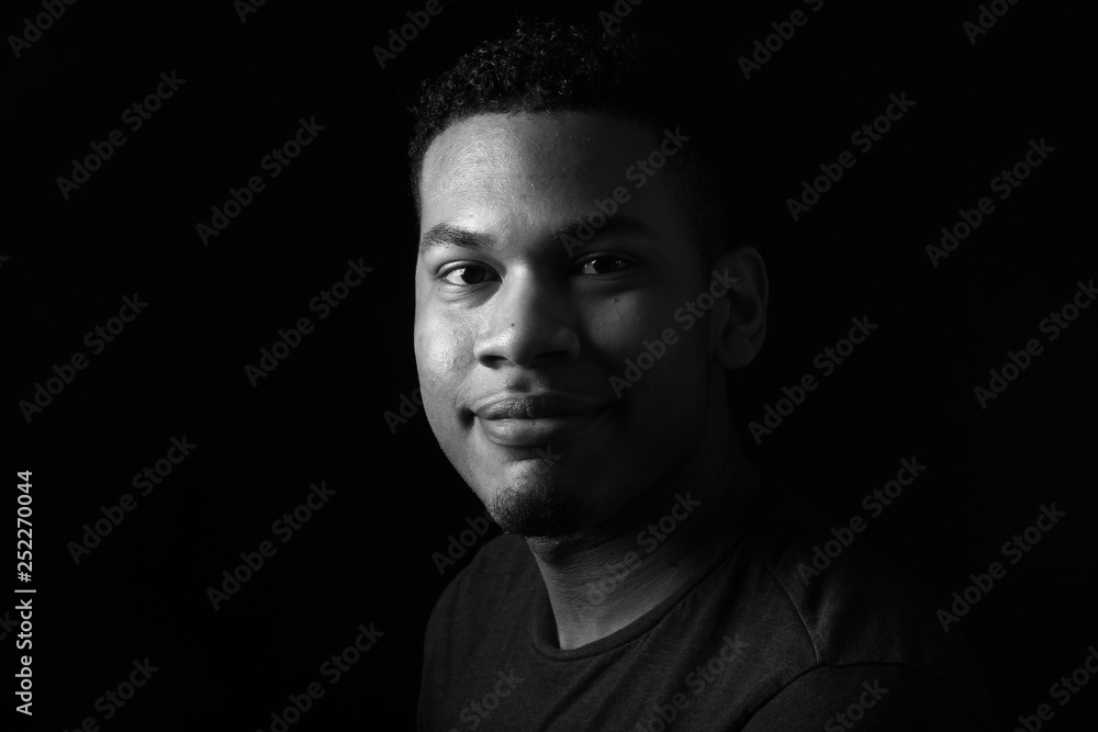 Naklejka premium Beautiful handsom young man black and white