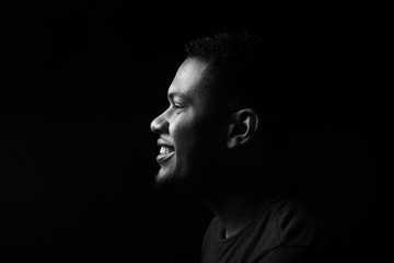 Beautiful handsom young man black and white