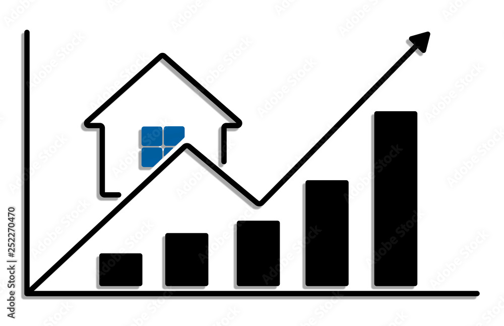 growth in real estate sales, illustration growth in real estate sales, illustration