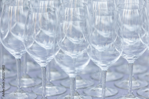 empty wine glasses on table