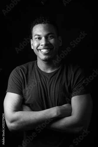 Beautiful handsom young man black and white