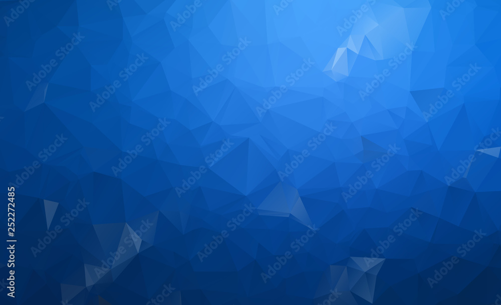 Dark blue polygonal illustration, which consist of triangles. Geometric background in Origami style with gradient. Triangular design for your business.