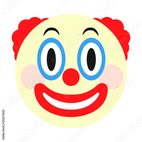 Clown face emoji vector Fototapet