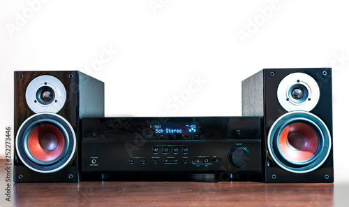 Hi-Fi stereo system musical player, power receiver,  speakers, multimedia center