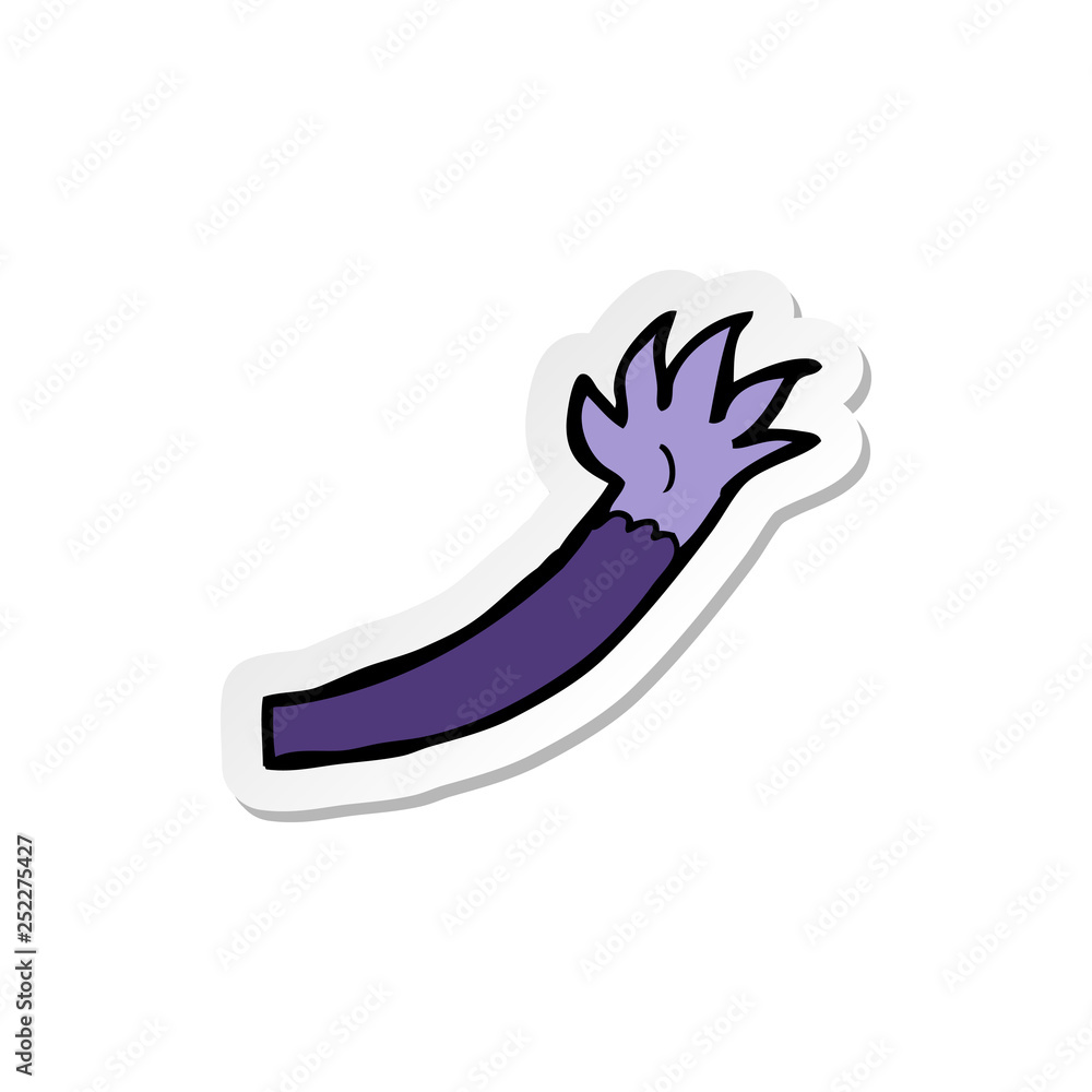 sticker of a cartoon halloween vampire arm sticker of a cartoon halloween vampire arm