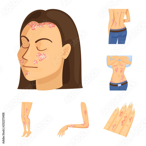 Isolated object of pain  and dermatology sign. Set of pain  and healthcare vector icon for stock.