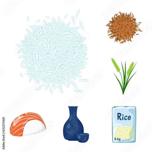 Isolated object of food and organic symbol. Collection of food and agricultural stock vector illustration.