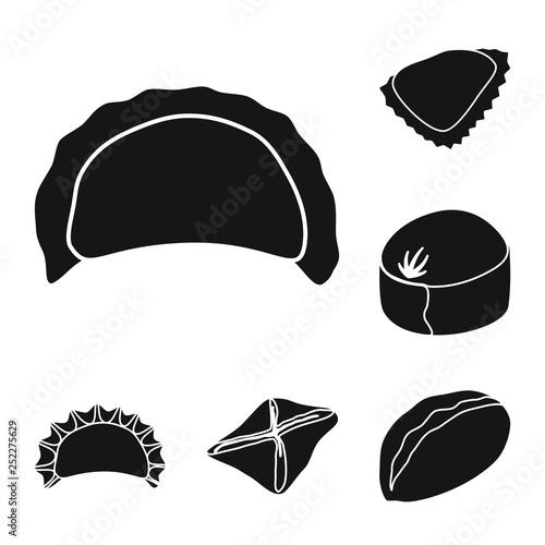 Vector illustration of cuisine  and appetizer logo. Set of cuisine  and food  vector icon for stock.