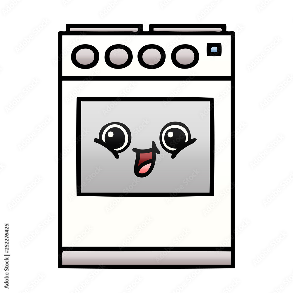gradient shaded cartoon kitchen oven gradient shaded cartoon kitchen oven