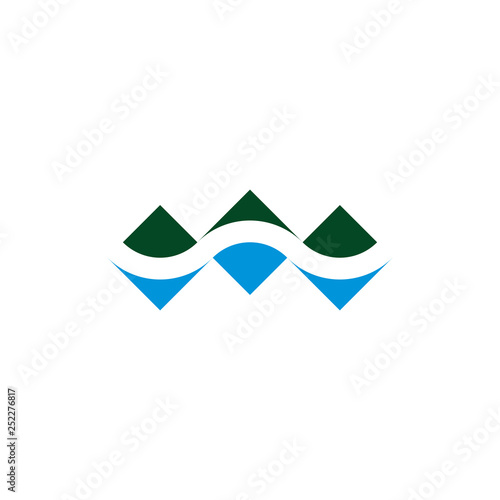 abstract logo mountain and lake landscape