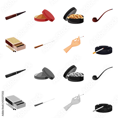 Isolated object of refuse and stop icon. Collection of refuse and habit vector icon for stock.