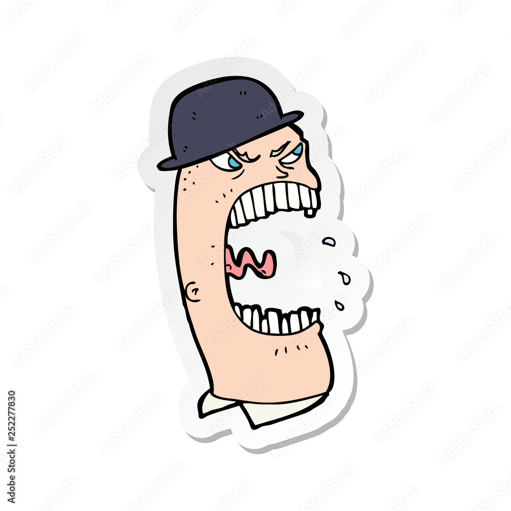 Fototapeta premium sticker of a carton angry man