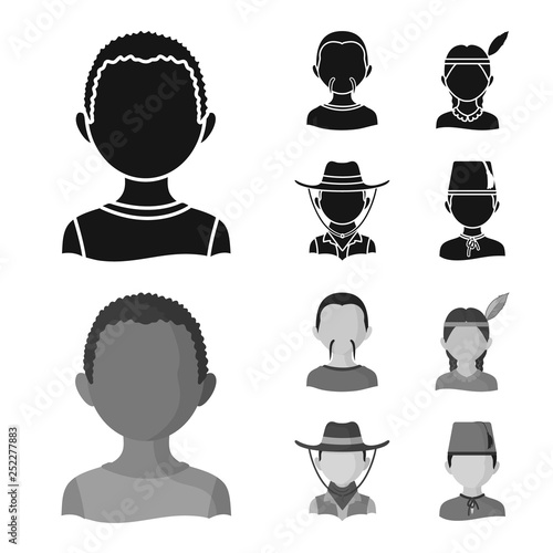 Vector design of imitator and resident logo. Set of imitator and culture stock symbol for web.