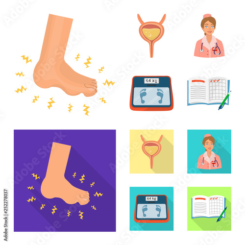 Vector design of diet and treatment  logo. Collection of diet and medicine stock symbol for web.