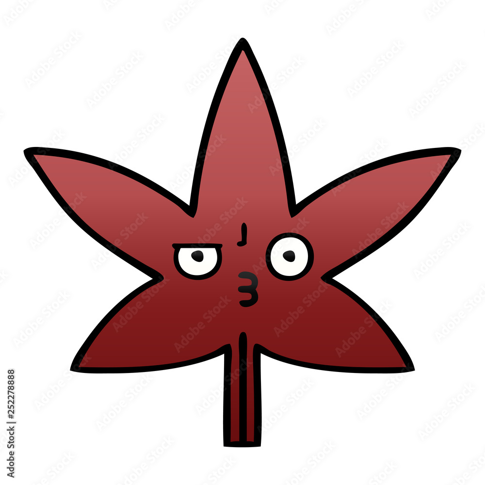 gradient shaded cartoon autumnal leaf gradient shaded cartoon autumnal leaf