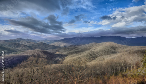 "The Ridgers" Blue ridge Mountains on a cloudy windy winter morning Zen Duder Blue Ridge Mountains Collection