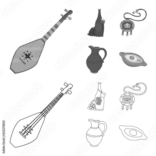 Isolated object of culture and sightseeing icon. Collection of culture and originality stock vector illustration.