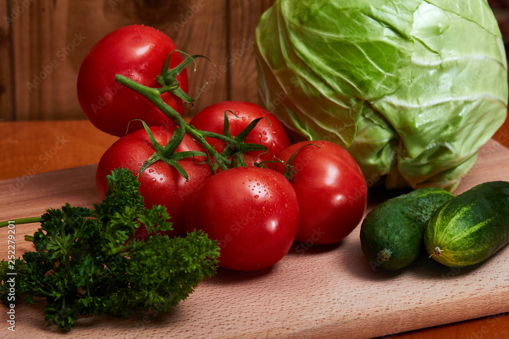 Salad with vegetables - healthy food and a large amount of vitamins for the human body. Salad with vegetables - healthy food and a large amount of vitamins for the human body.