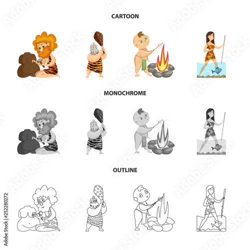 Isolated object of evolution  and prehistory symbol. Collection of evolution  and development  stock symbol for web.