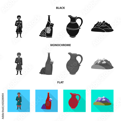 Vector design of culture and sightseeing symbol. Set of culture and originality vector icon for stock.