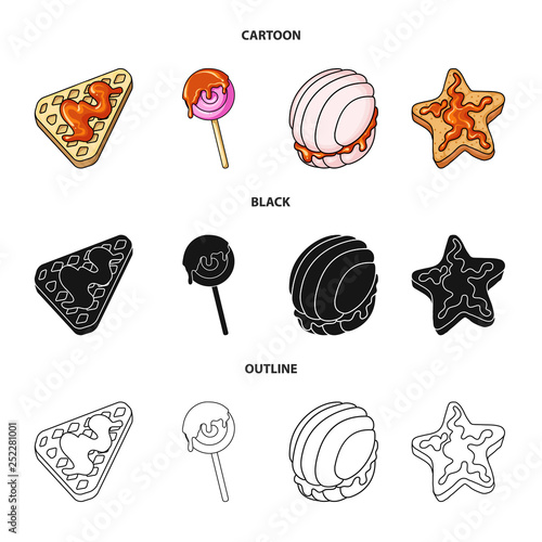 Vector design of confectionery and culinary sign. Collection of confectionery and product stock vector illustration.