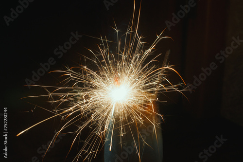 sparkler on black background