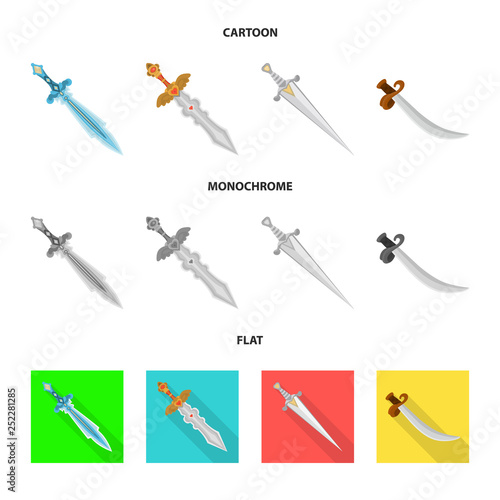 Isolated object of game and armor logo. Collection of game and blade stock vector illustration.