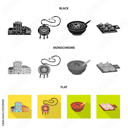 Vector illustration of culture and sightseeing logo. Set of culture and originality vector icon for stock.
